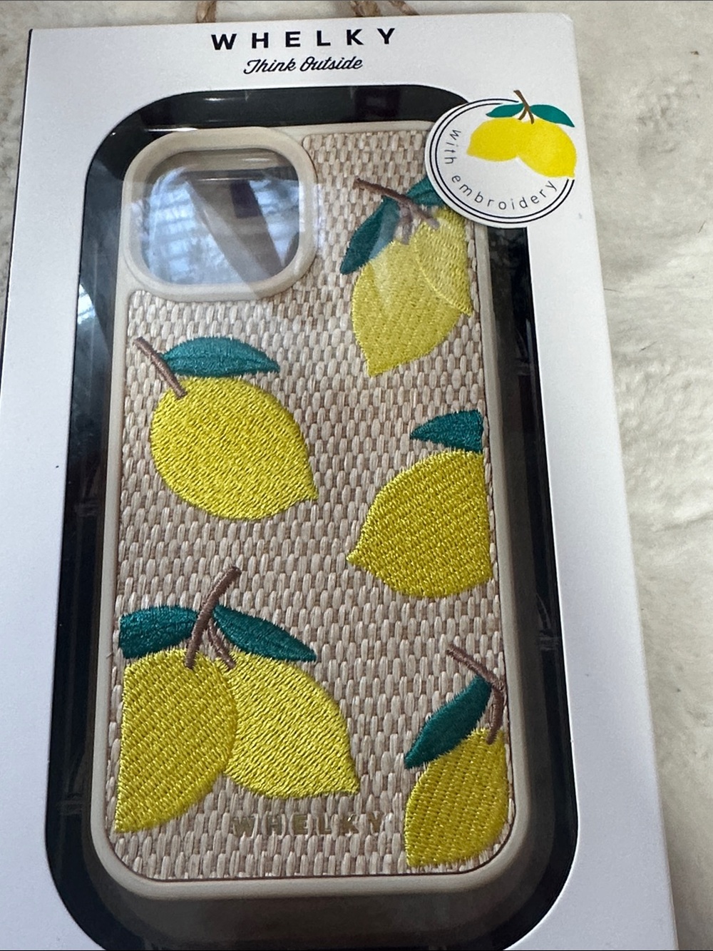 Whelky embroidered Lemon iPhone 15/14/13 iPhone case - Picture 2 of 4